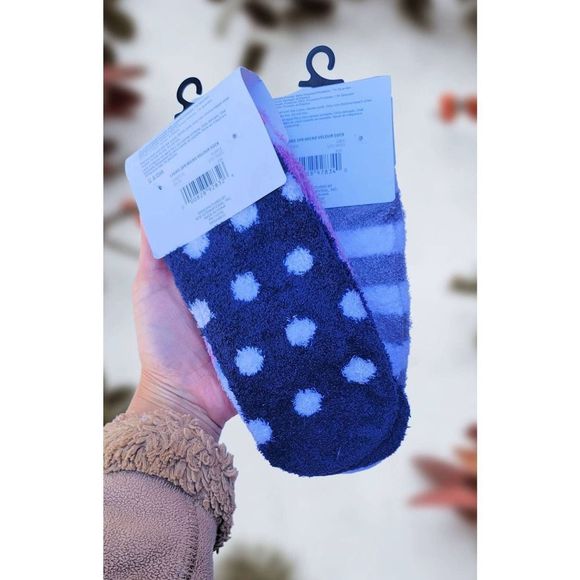 Set of 4 Pairs of Winter Socks for Women, Anti-Slip Purple Gray Fluffy Socks - Picture 3 of 4